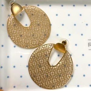 Gold Round Statement Earrings (lightweight) NWOT